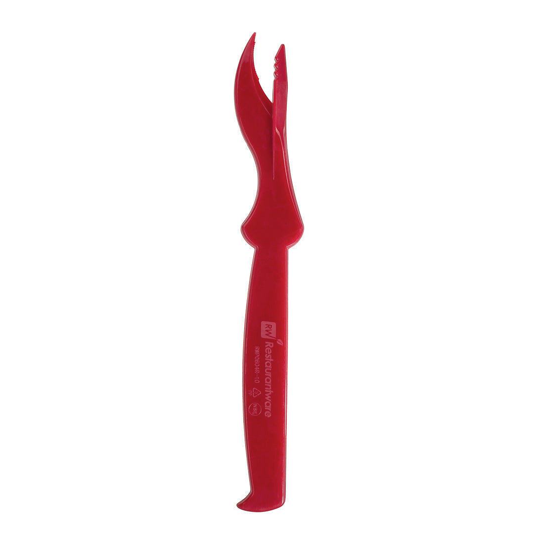 Cater Tek Red Plastic Seafood Sheller - 7 1/2" - 10 count box
