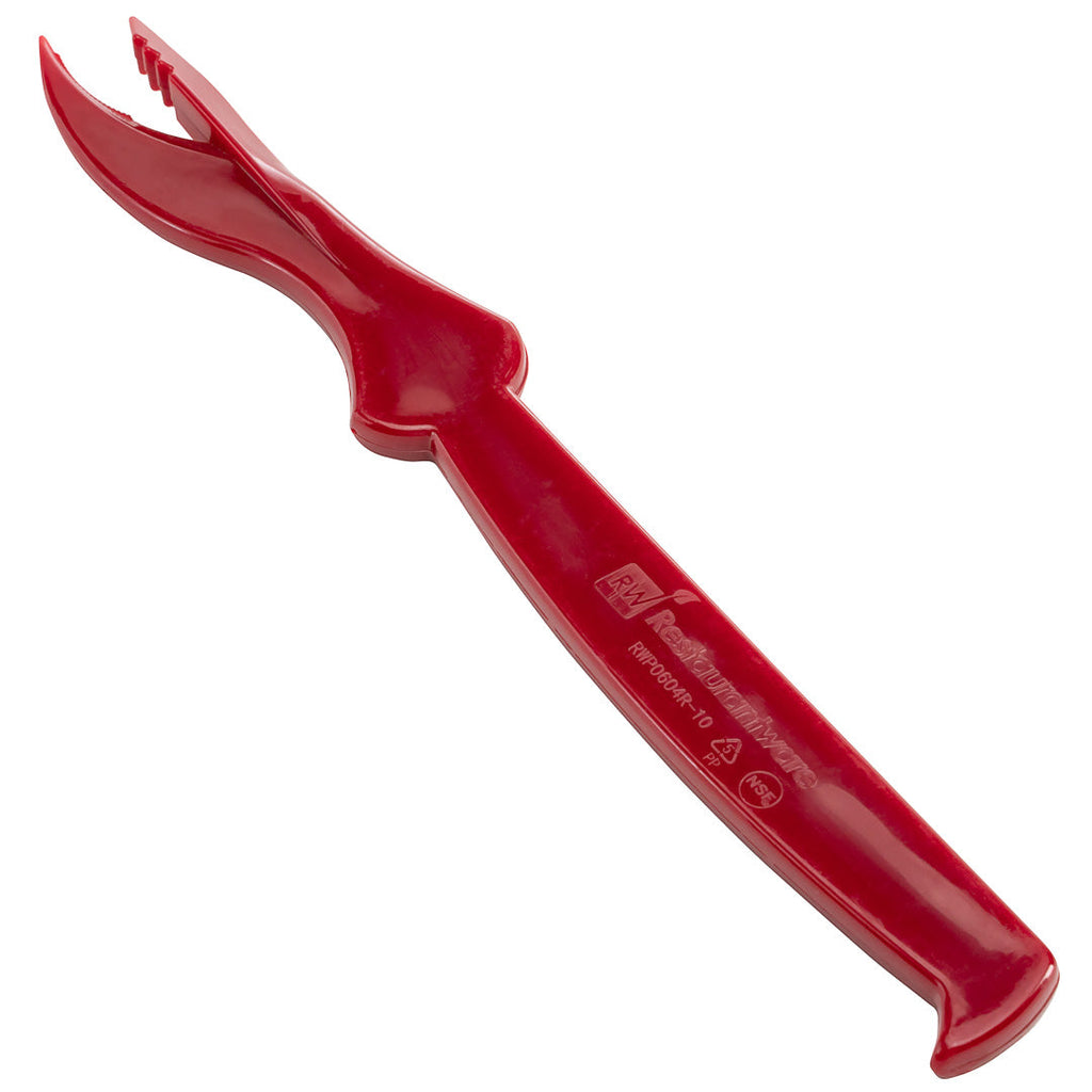 Cater Tek Red Plastic Seafood Sheller - 7 1/2" - 10 count box