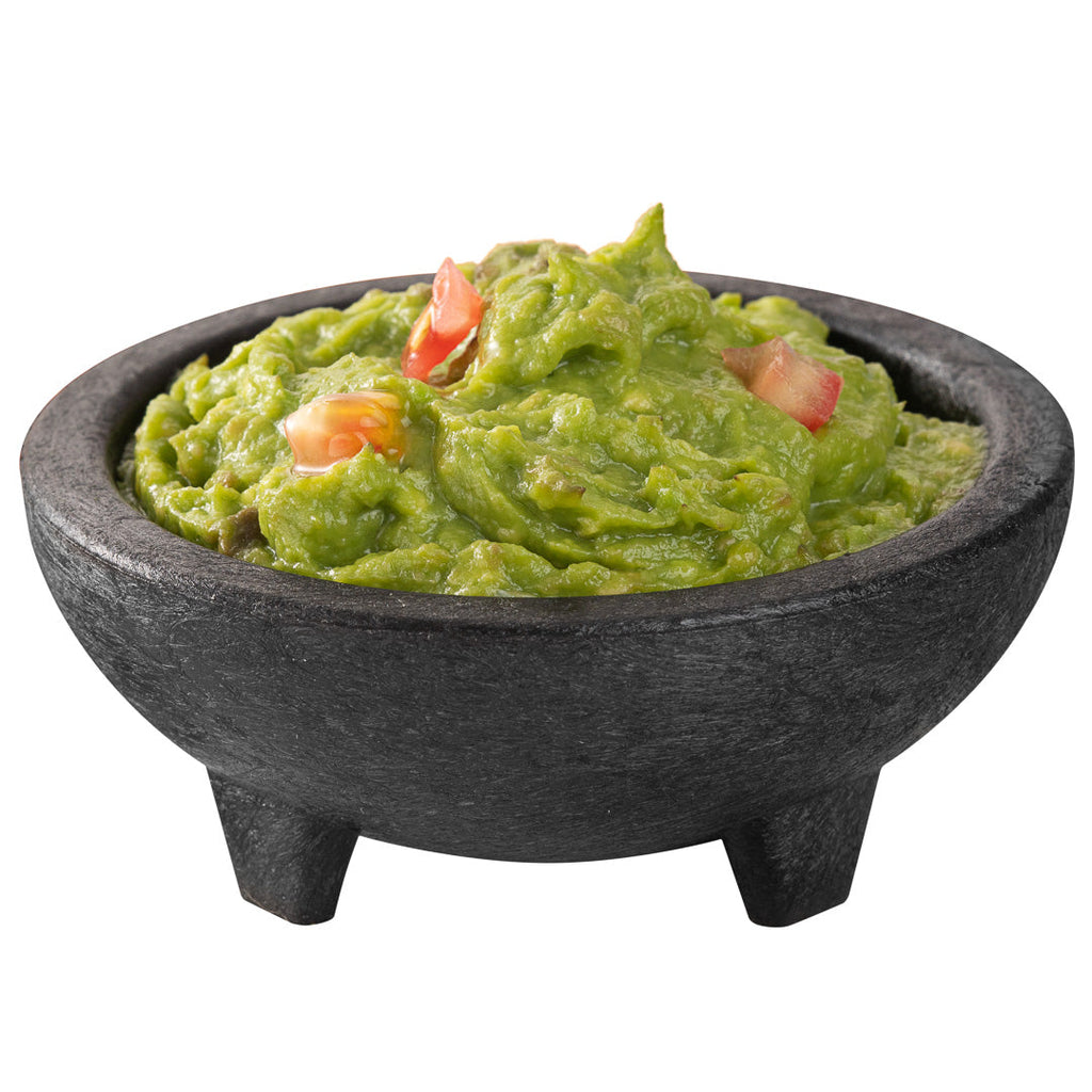 Chef 101 4 oz Black Thermal Plastic Molcajete Bowl - 4" x 4" x 1 1/2" - 1 count box