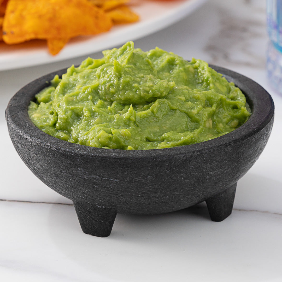 Chef 101 4 oz Black Thermal Plastic Molcajete Bowl - 4" x 4" x 1 1/2" - 1 count box