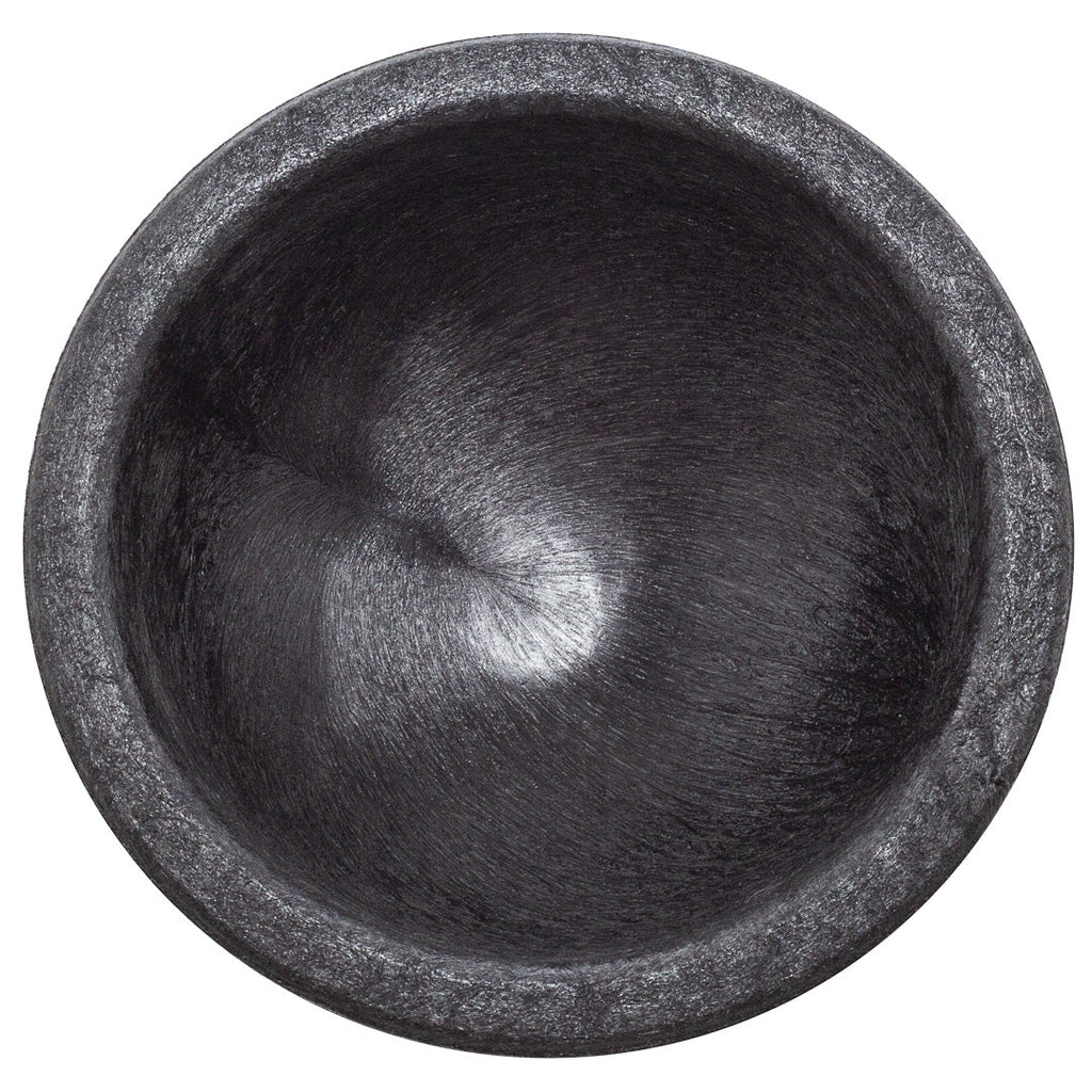Chef 101 4 oz Black Thermal Plastic Molcajete Bowl - 4" x 4" x 1 1/2" - 1 count box
