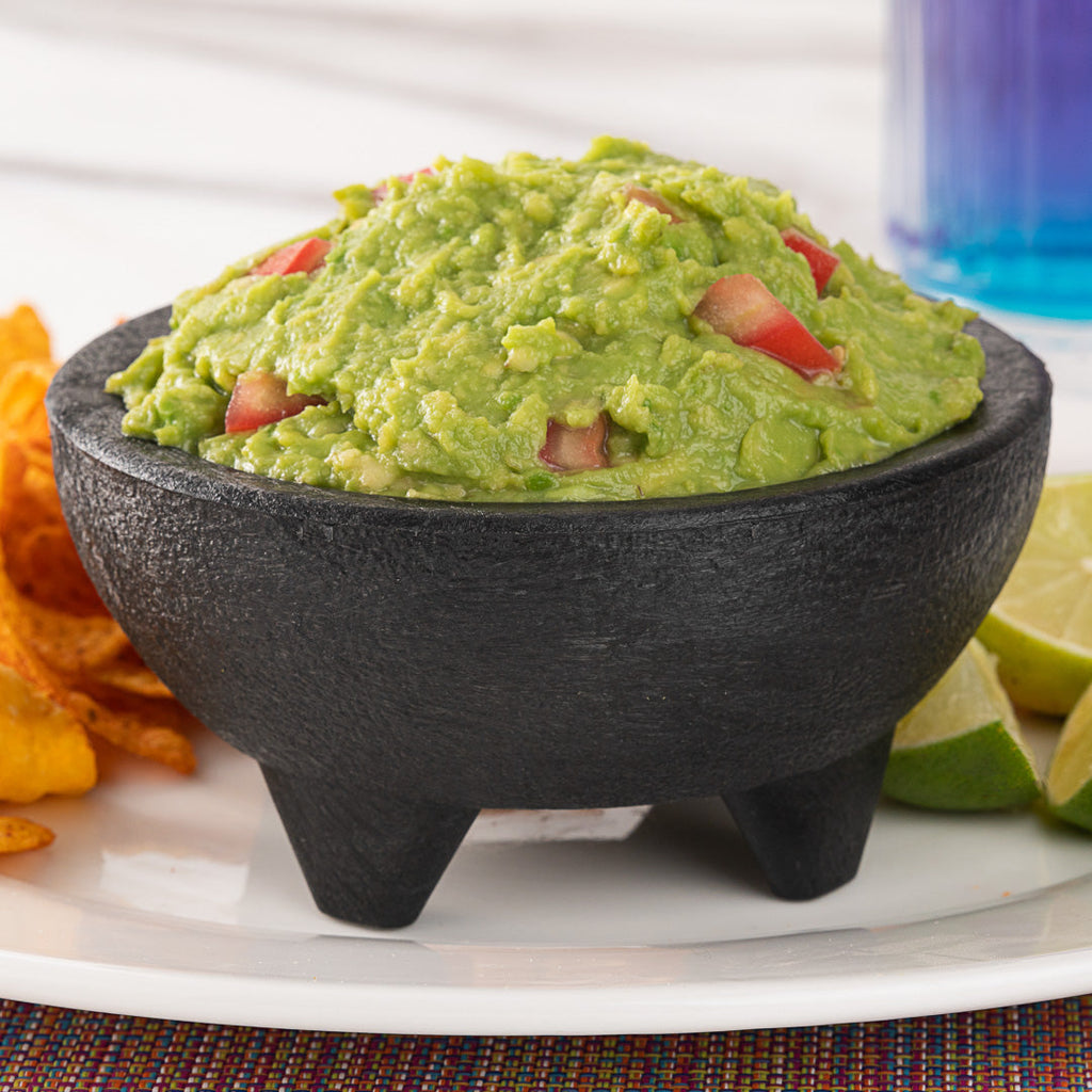 Chef 101 10 oz Black Thermal Plastic Molcajete Bowl - 5 1/4" x 5 1/4" x 2 1/2" - 1 count box