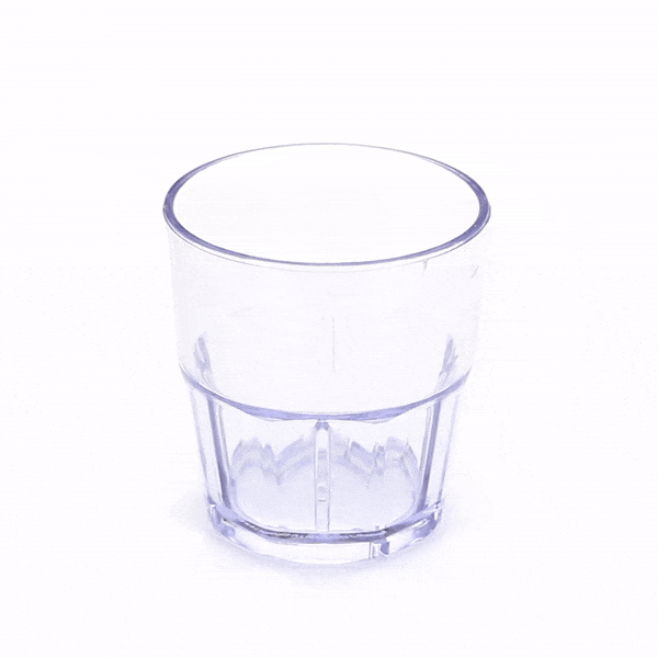 Bev Tek 9 oz Clear Plastic Tumbler - Shatter-Resistant - 3 1/2" x 3 1/2" x 3 1/2" - 10 count box