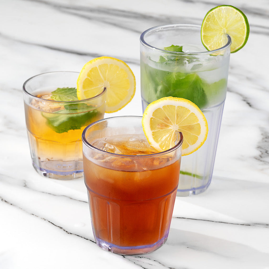 Bev Tek 12 oz Clear Plastic Tumbler - Shatter-Resistant - 3 1/2" x 3 1/2" x 4" - 10 count box