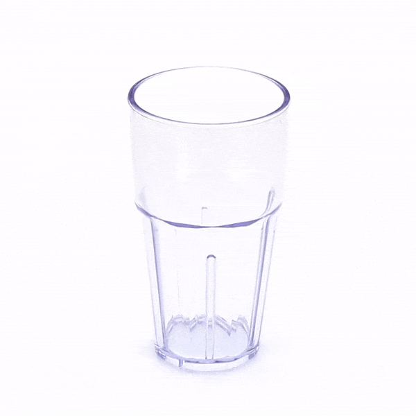 Bev Tek 16 oz Clear Plastic Tumbler - Shatter-Resistant - 3 1/2" x 3 1/2" x 6" - 10 count box