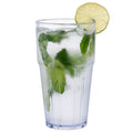 Bev Tek 16 oz Round Clear Plastic Tumbler - Shatter-Resistant - 3 1/2" x 3 1/2" x 6" - 50 count box