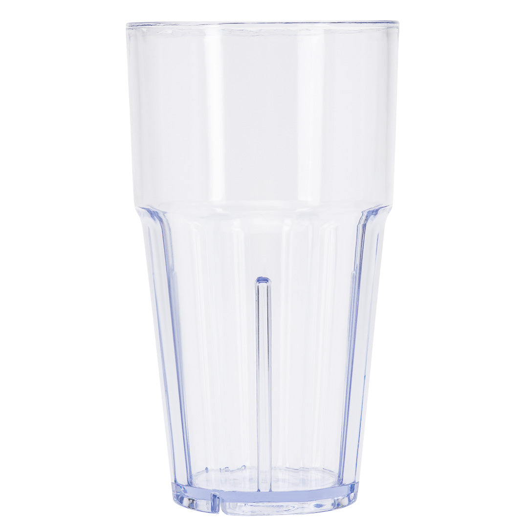 Bev Tek 16 oz Round Clear Plastic Tumbler - Shatter-Resistant - 3 1/2" x 3 1/2" x 6" - 50 count box