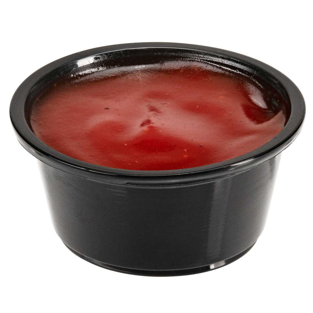 Chef 101 2 oz Round Black Plastic Portion Cup - 2 1/2" x 2 1/2" x 1 1/4" - 2000 count box