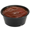 Chef 101 3.3 oz Round Black Plastic Portion Cup - 3" x 3" x 1 1/4" - 2000 count box