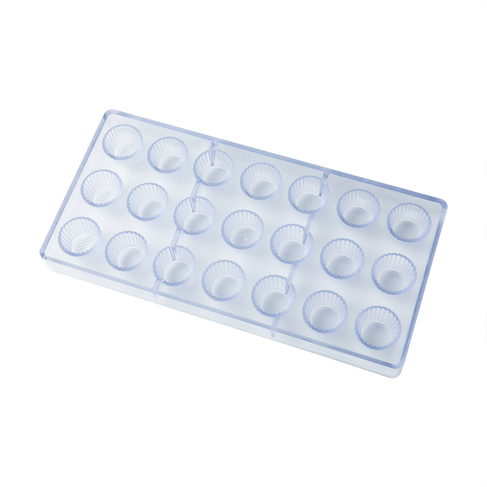 Pastry Tek Polycarbonate Cup Candy / Chocolate Mold - 21-Compartment - 1 count box