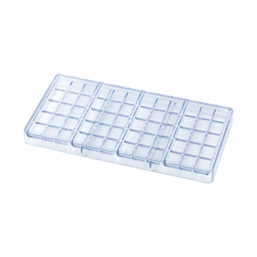 Pastry Tek Rectangle Clear Plastic Break-Apart Chocolate Bar Mold - 4-Compartment - 1 count box
