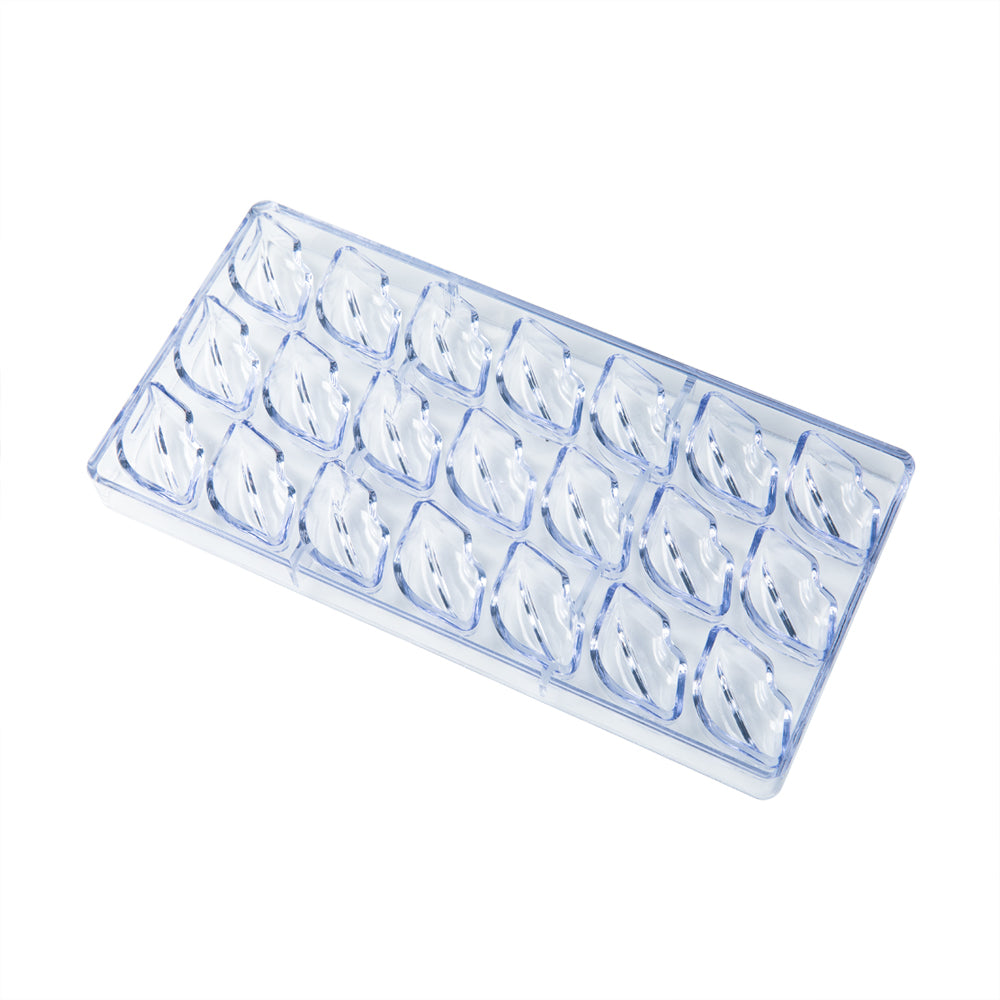 Pastry Tek Polycarbonate Sexy Lips Candy / Chocolate Mold - 21-Compartment - 1 count box