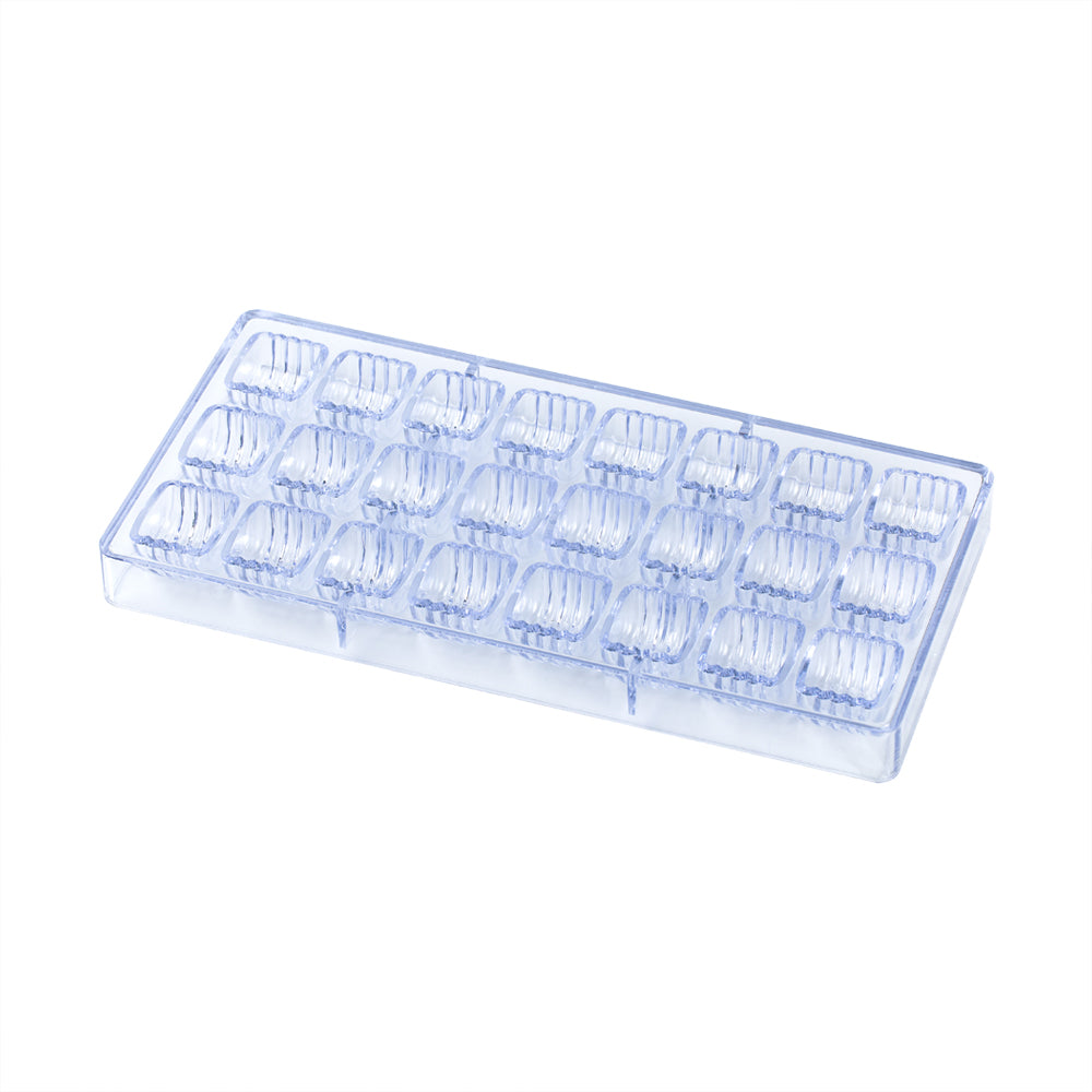 Pastry Tek Polycarbonate Ridged Cylinder Candy / Chocolate Mold - 24-Compartment - 1 count box
