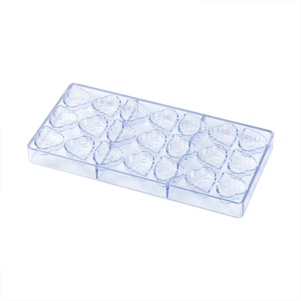 Pastry Tek Polycarbonate Leaf Candy / Chocolate Mold - 21-Compartment - 1 count box