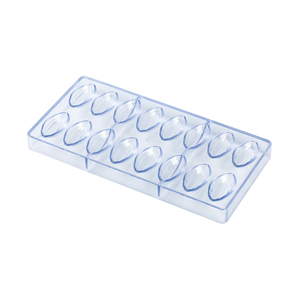 Pastry Tek Polycarbonate Cocoa Pod Chocolate Mold - 16-Compartment - 1 count box
