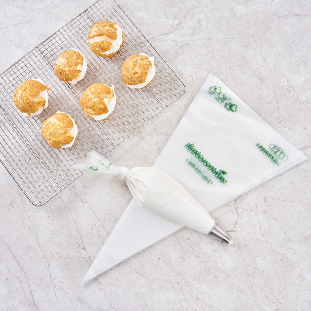 Pastry Tek Clear Plastic Pastry Piping Bag - Recyclable - 21" x 10 3/4" - 100 count box