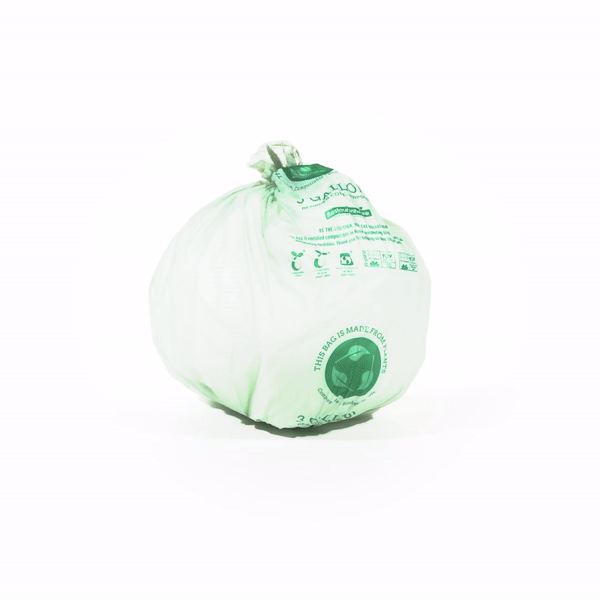 Basic Nature 3 gal Green Plastic Trash Can Liner - Compostable - 100 count box