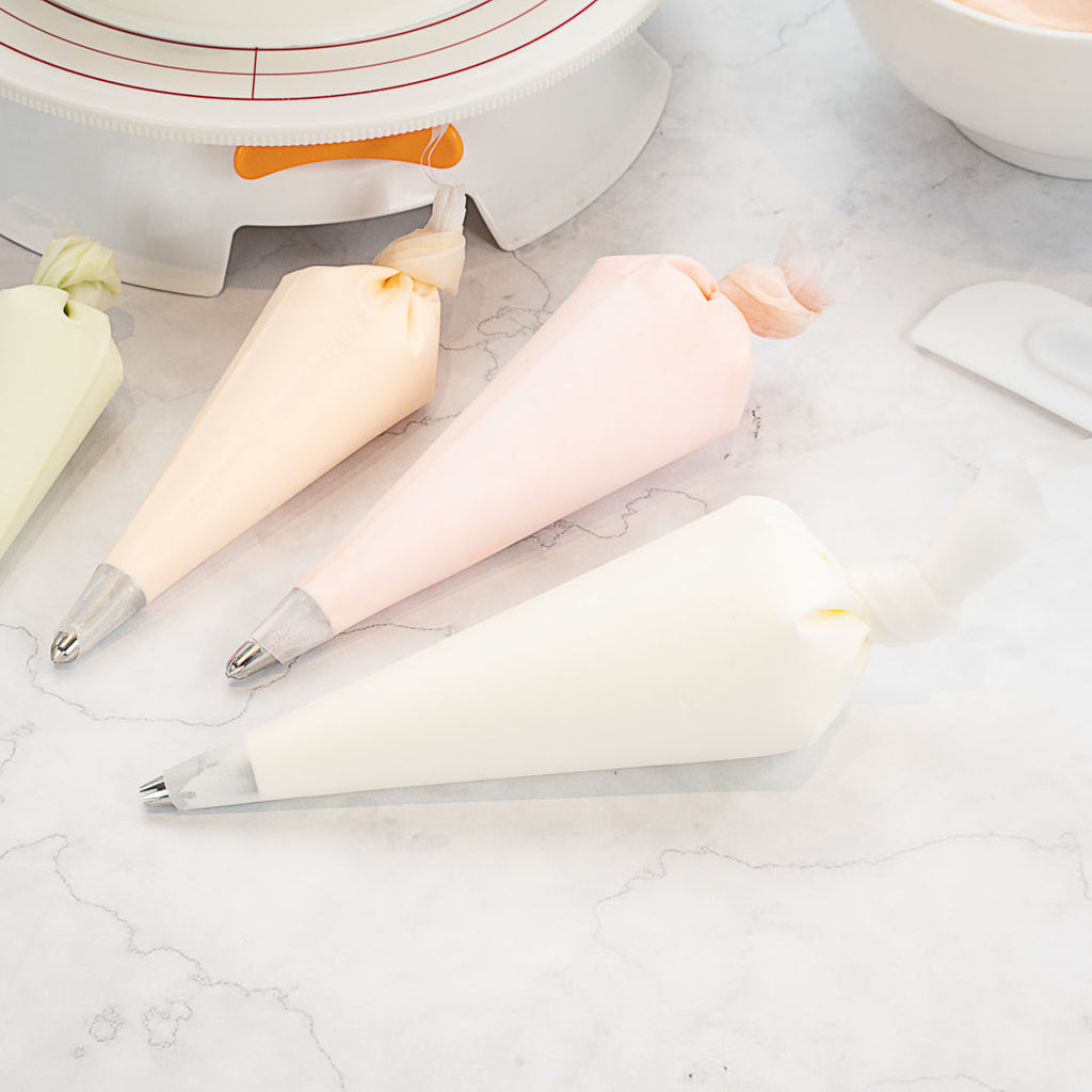 Pastry Tek White Silicone Pastry Piping Bag - 16" x 8 3/4" - 2 count box