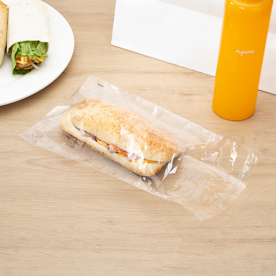 Bag Tek Clear Plastic Lip and Tape Bag - Self Sealing - 9" x 6" - 100 count box
