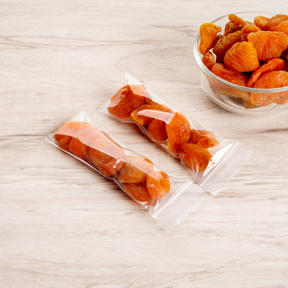 Bag Tek Clear Plastic Zip Snack Bag - 5" x 2" - 100 count box