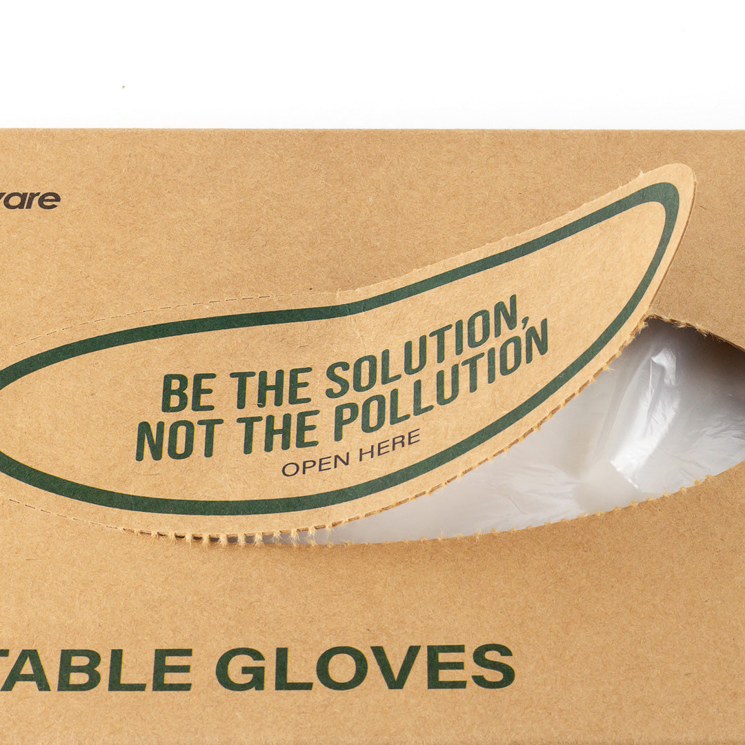 Eco Serve Clear Plastic Small Compostable Gloves - Powder-Free - 10 1/4" x 8 3/4" - 1000 count box