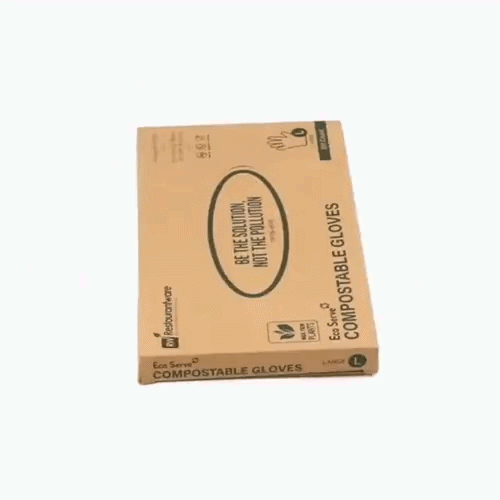 Eco Serve Clear Plastic Large Compostable Gloves - Powder-Free - 11 1/2" x 10 1/4" - 1000 count box