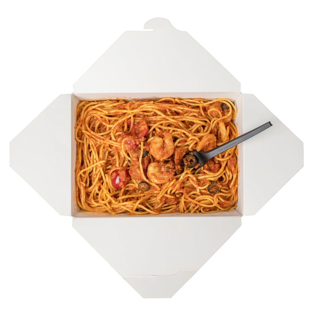 Basic Nature Black CPLA Plastic Fork - Wrapped, Heat-Resistant, Compostable - 6 1/2" - 50 count box