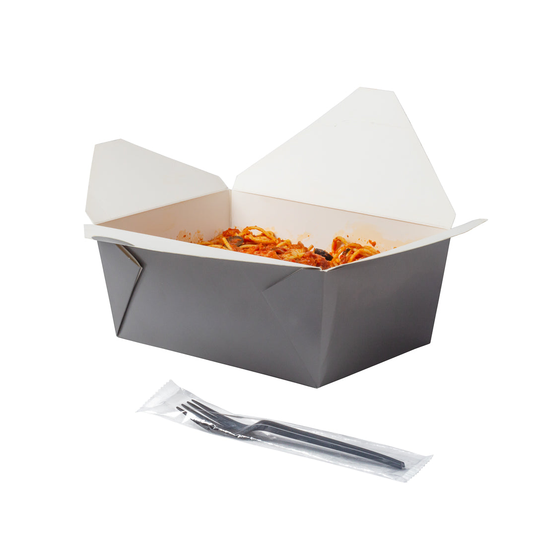 Basic Nature Black CPLA Plastic Fork - Wrapped, Heat-Resistant, Compostable - 6 1/2" - 250 count box
