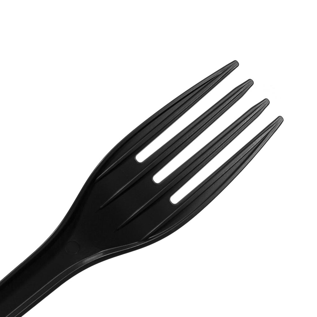 Basic Nature Black CPLA Plastic Fork - Wrapped, Heat-Resistant, Compostable - 6 1/2" - 250 count box