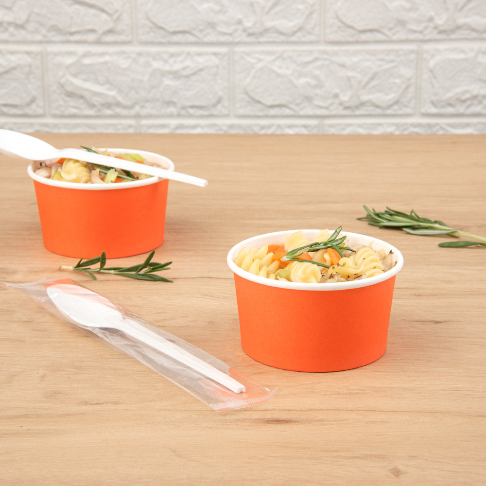 Basic Nature White CPLA Plastic Spoon - Wrapped, Heat-Resistant, Compostable - 6 1/2" - 50 count box