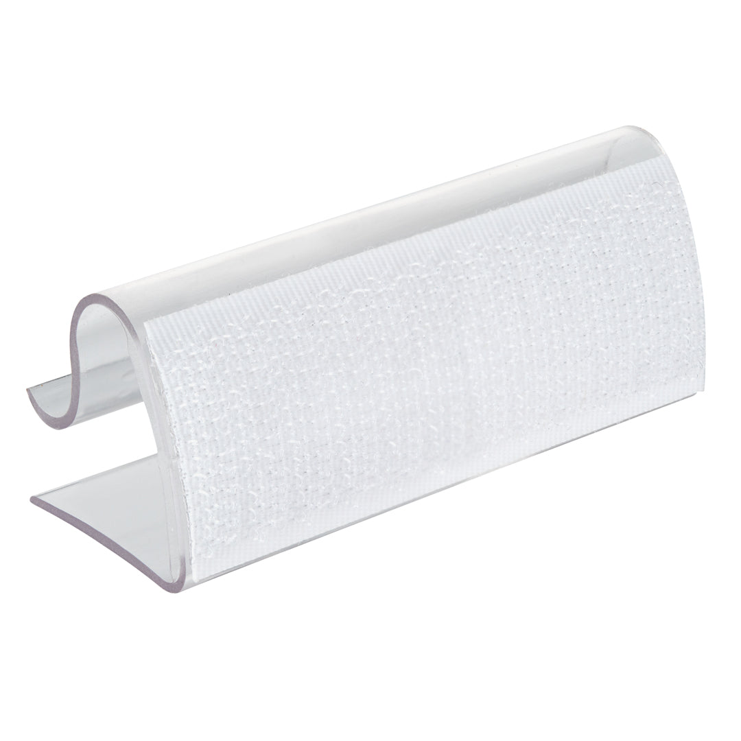 Table Tek Rectangle Clear Plastic Table Cover / Tablecloth Clip - for 3/4" to 1" Thick Tables - 2 1/2" x 1" x 1" - 100 count box