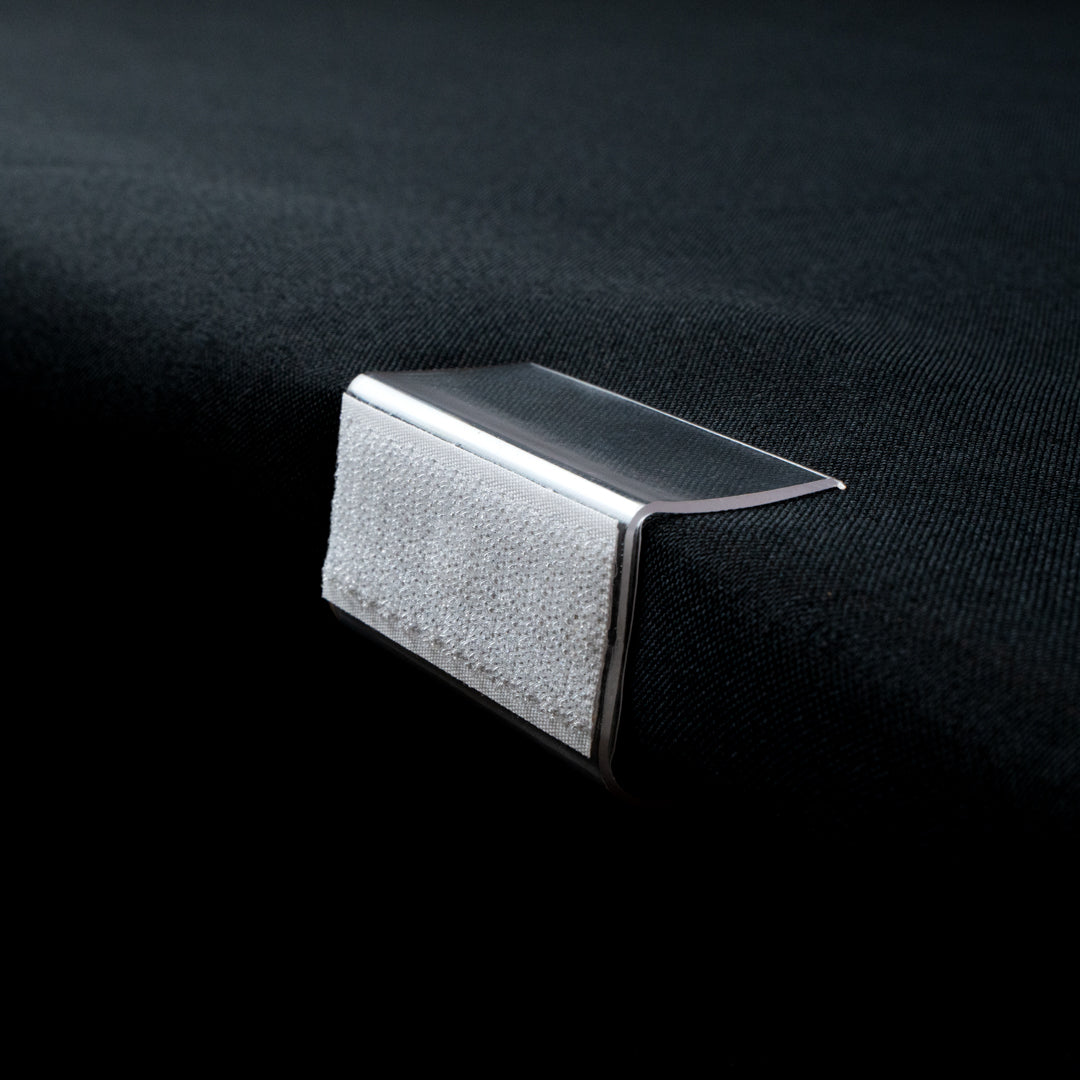 Table Tek Rectangle Clear Plastic Table Cover / Tablecloth Clip - for 3/4" to 1" Thick Tables - 2 1/2" - 10 count box