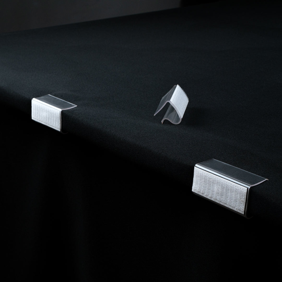 Table Tek Rectangle Clear Plastic Table Cover / Tablecloth Clip - for 3/4" to 1" Thick Tables - 2 1/2" - 10 count box