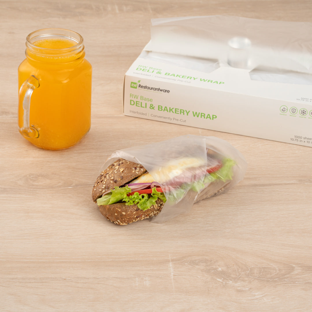 Chef 101 Plastic Interfolded Deli and Bakery Wrap - 10 3/4" x 10" - 10000 count box