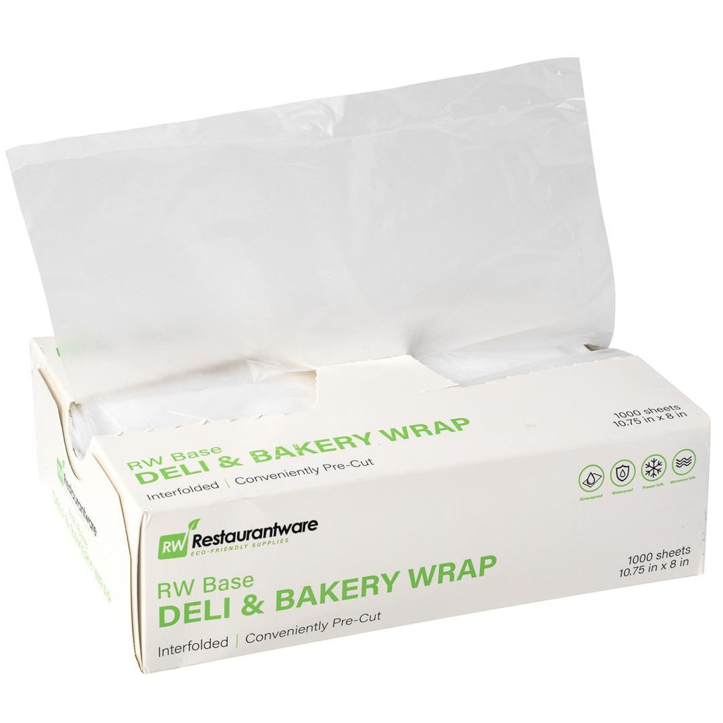 Chef 101 Rectangle Plastic Interfolded Deli and Bakery Wrap - 10 3/4" x 8" - 1000 count box