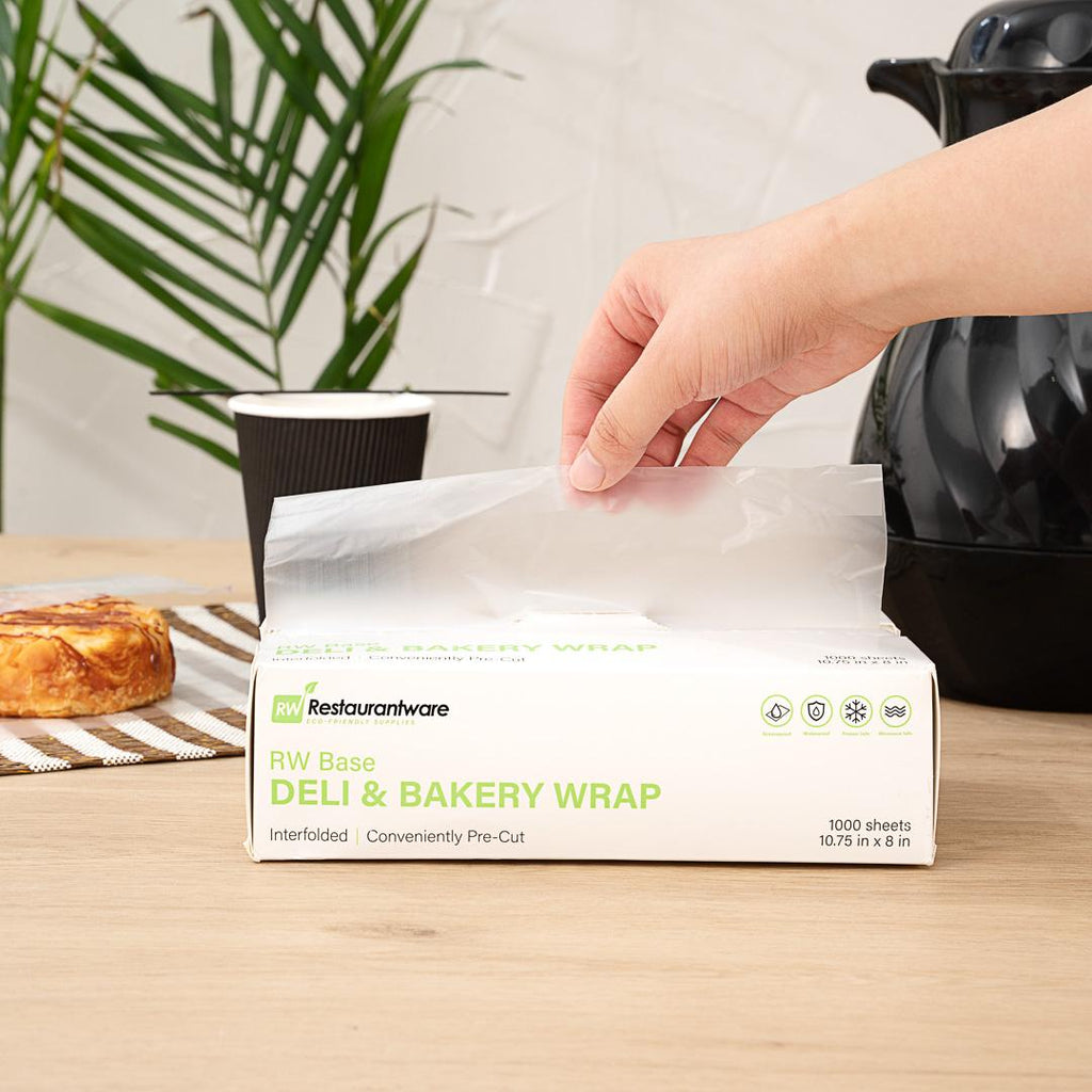 Chef 101 Rectangle Plastic Interfolded Deli and Bakery Wrap - 10 3/4" x 8" - 1000 count box