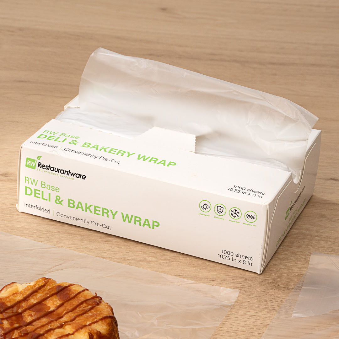 Chef 101 Rectangle Plastic Interfolded Deli and Bakery Wrap - 10 3/4" x 8" - 10000 count box