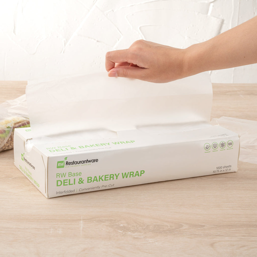 Chef 101 Rectangle Plastic Interfolded Deli and Bakery Wrap - 12" x 10 3/4" - 10000 count box