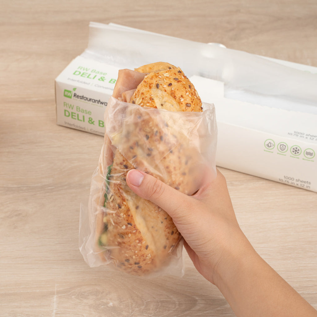 Chef 101 Rectangle Plastic Interfolded Deli and Bakery Wrap - 12" x 10 3/4" - 10000 count box