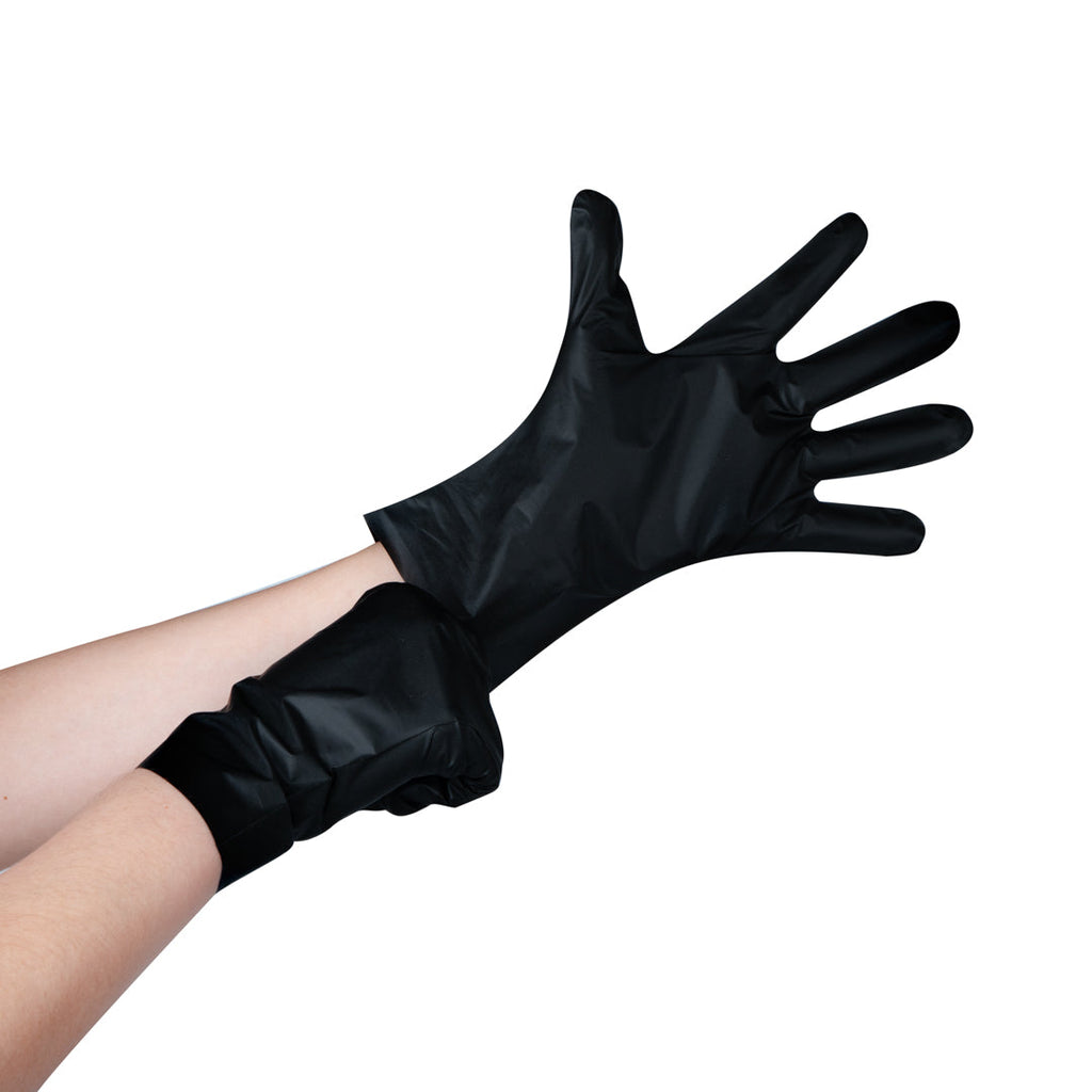 Serve Secure Black TPE Hybrid Plastic Small Foodservice Gloves - Latex Free, Powder Free - 10" x 8 1/4" - 1000 count box