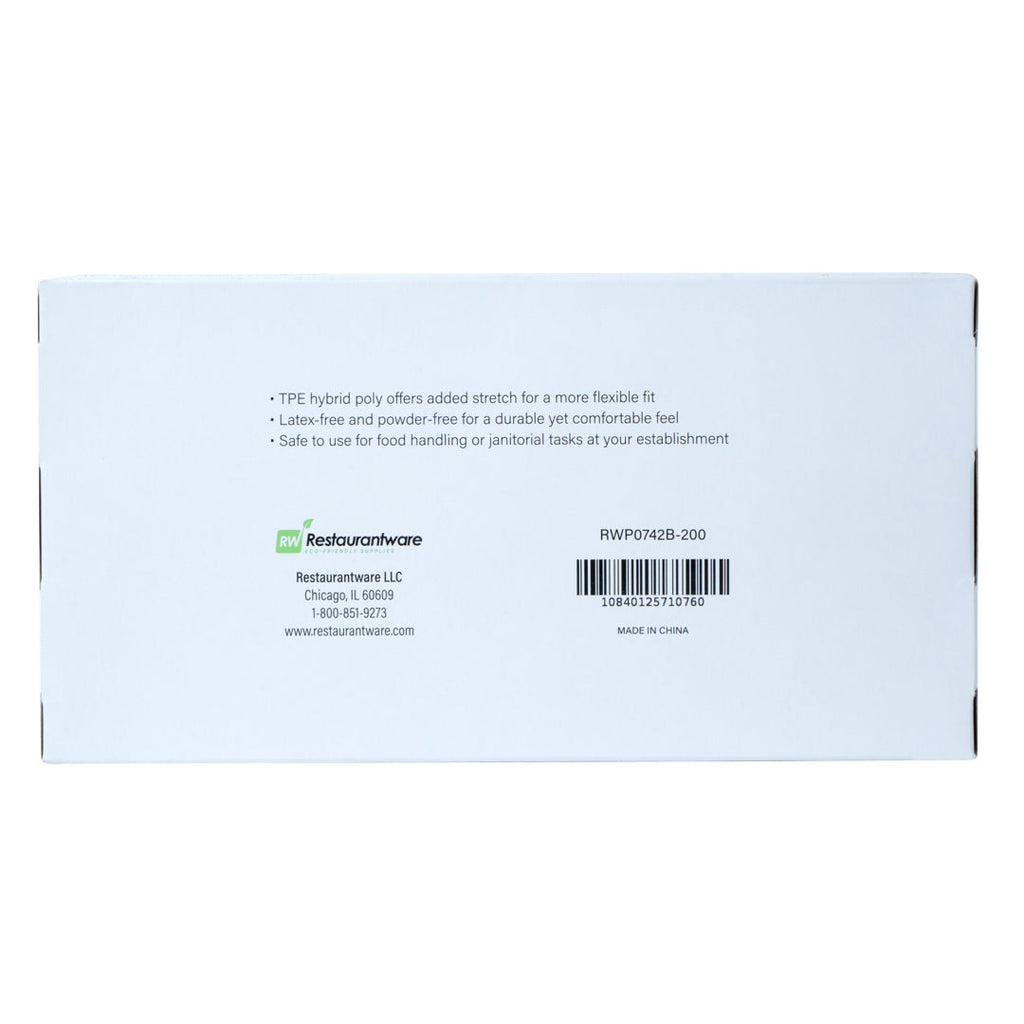 Serve Secure Black TPE Hybrid Plastic Small Foodservice Gloves - Latex Free, Powder Free - 10" x 8 1/4" - 1000 count box