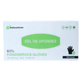 Serve Secure Black TPE Hybrid Plastic Extra Large Foodservice Gloves - Latex Free, Powder Free - 10 1/4" x 9 3/4" - 200 count box