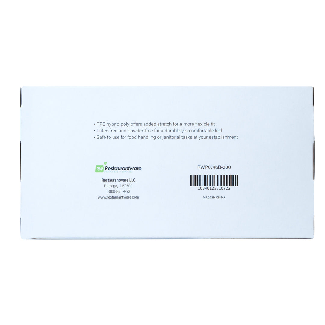 Serve Secure Black TPE Hybrid Plastic XXL Foodservice Gloves - Latex Free, Powder Free - 10 1/4" x 10 1/2" - 200 count box