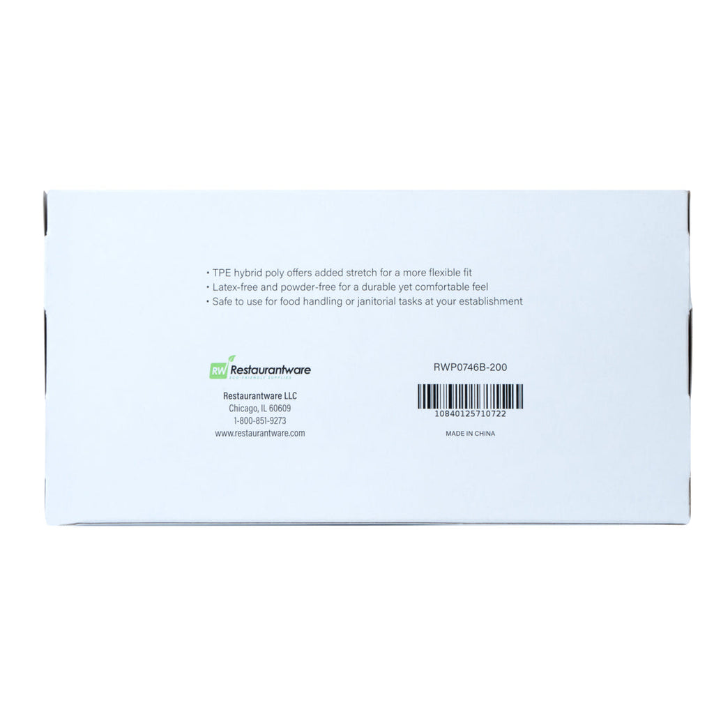 Serve Secure Black TPE Hybrid Plastic XXL Foodservice Gloves - Latex Free, Powder Free - 10 1/4" x 10 1/2" - 1000 count box