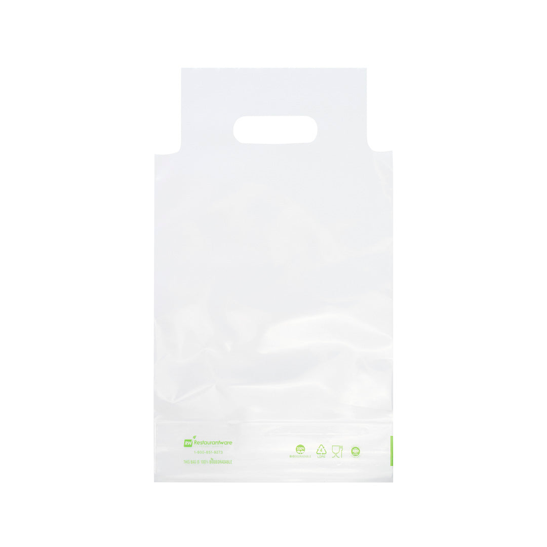 Basic Nature Clear Plastic Drink Carrier Bag - Fits 1 Cup, Biodegradable - 6 1/4" x 3 1/4" x 11" - 100 count box