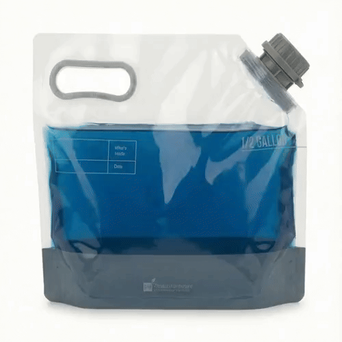 Cater Tek 1/2 gal Clear Plastic Take Out Drink Bag - with Safety Cap - 11 3/4" x 4 1/4" x 9" - 10 count box