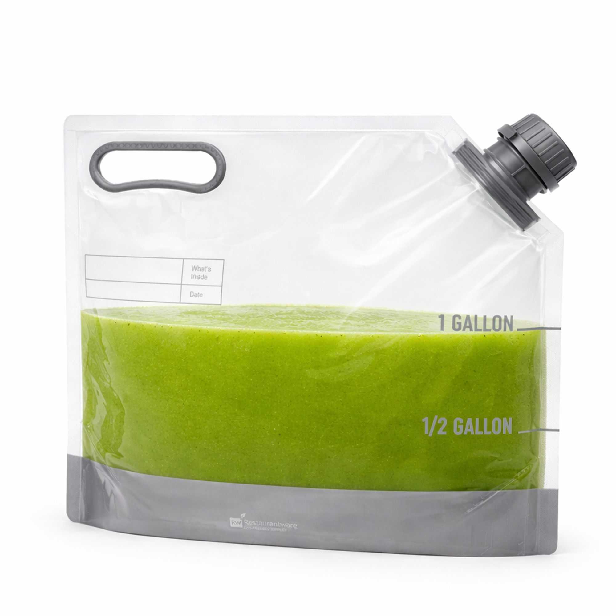 Cater Tek 1 gal Clear Plastic Take Out Drink Bag - with Safety Cap - 12 3/4" x 5 3/4" x 11 3/4" - 2 count box