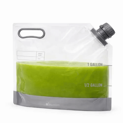 Cater Tek 1 gal Clear Plastic Take Out Drink Bag - with Safety Cap - 12 3/4" x 5 3/4" x 11 3/4" - 2 count box