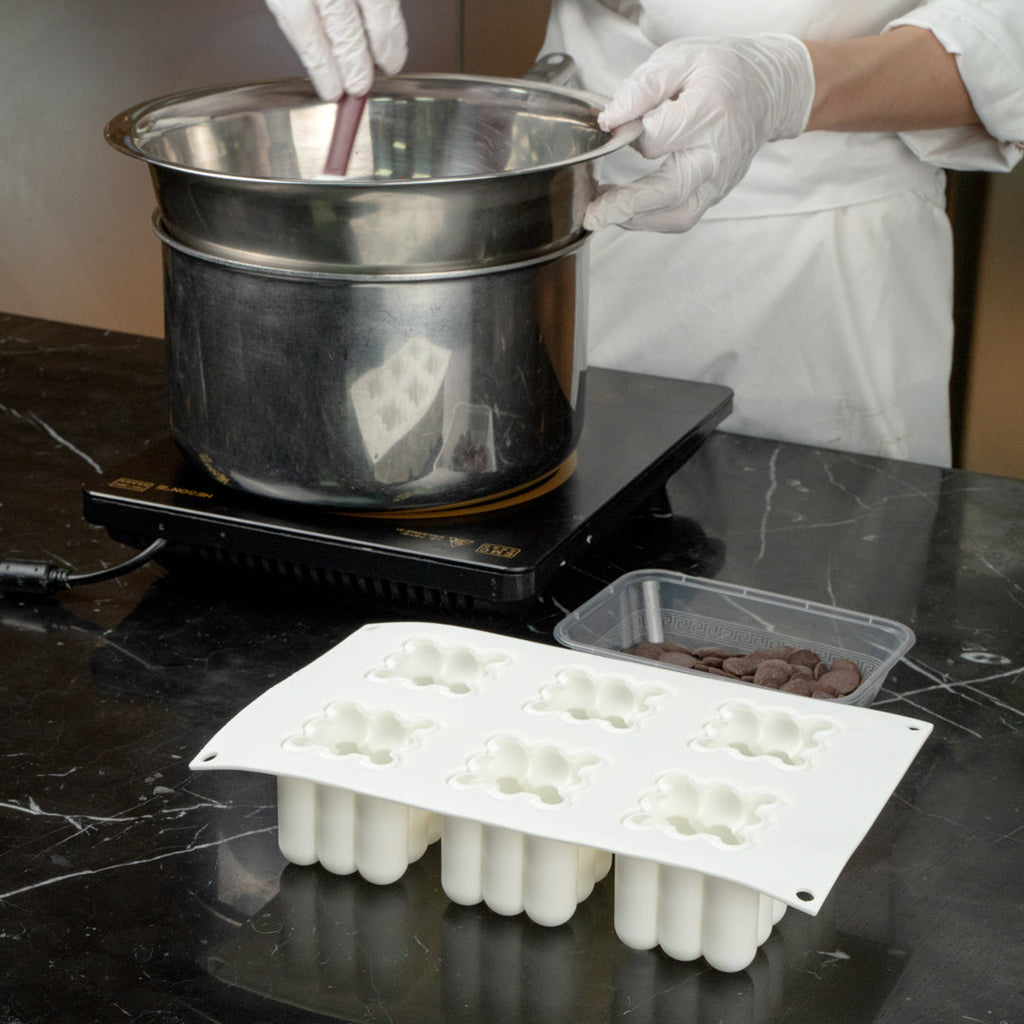 Pastry Tek Silicone Bubble Cube Baking Mold - 6-Compartment - 1 count box