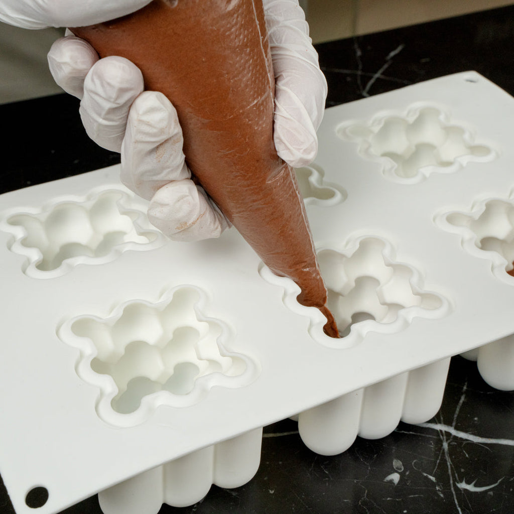 Pastry Tek Silicone Bubble Cube Baking Mold - 6-Compartment - 1 count box